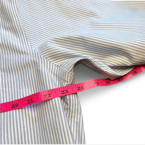 L.L. Bean White and Blue striped long sleeve button up size XL - Picture 7 of 8